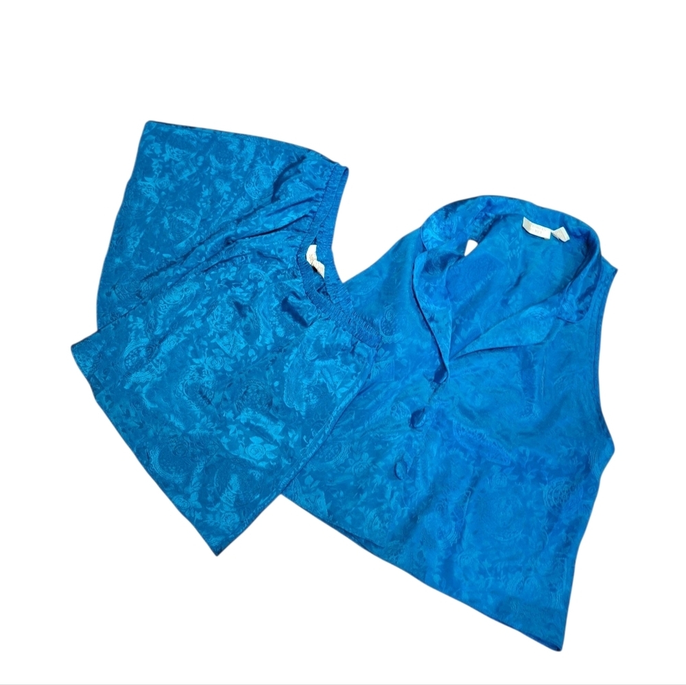 Victorias Secret Gold Label Blue Shorts Pajamas Ladies Medium VINTAGE 90's